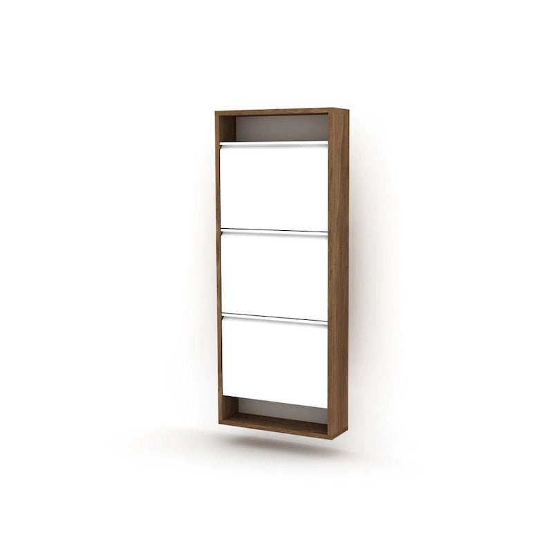 Karina Wooden Shoe Cabinet with Multiple Shelves – Elegant Entryway Shoe Storage Organizer with Solid Wood Base