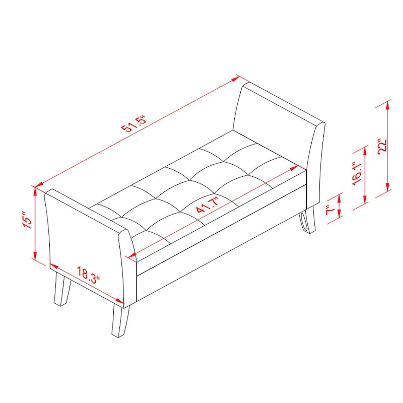 Easy to Assemble Velvet Bed Bench with Storage Luxurious Style