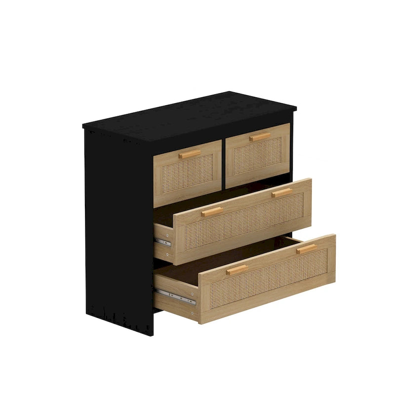 Meuble en rotin à 4 tiroirs, pour chambre, salon, salle à manger et couloirs
