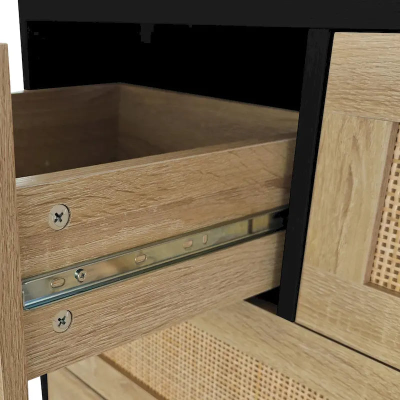 Meuble en rotin à 4 tiroirs, pour chambre, salon, salle à manger et couloirs