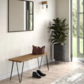 SOLID MANGO WOOD 42 inch Wide Industrial Contemporary Bench in Natural - 12.8 d x 42.3 w x 16.7 h