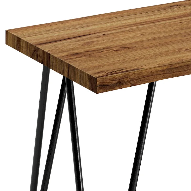 SOLID MANGO WOOD 42 inch Wide Industrial Contemporary Bench in Natural - 12.8 d x 42.3 w x 16.7 h
