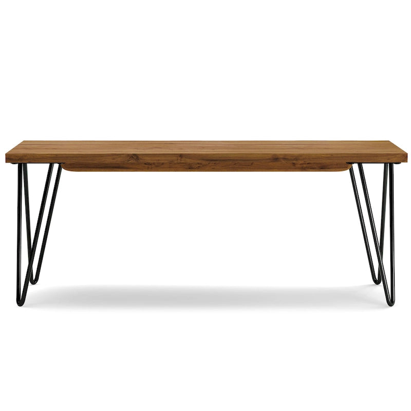 SOLID MANGO WOOD 42 inch Wide Industrial Contemporary Bench in Natural - 12.8 d x 42.3 w x 16.7 h