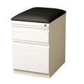 20D Mobile Pedestal Box File Cabinet with Seat Cushion,White