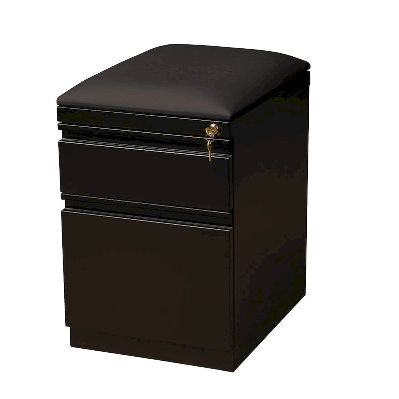 20D Mobile Pedestal Box File Cabinet with Seat Cushion,White