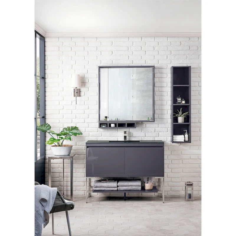 12 Inch Tall Bathroom Storage Cabinet with 3 Shelves – Modern Freestanding Linen Tower, Moisture-Resistant