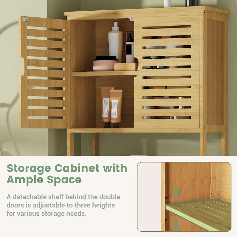 Armario organizador de baño sobre el inodoro con puertas y estantes - 25 x 10 x 69
