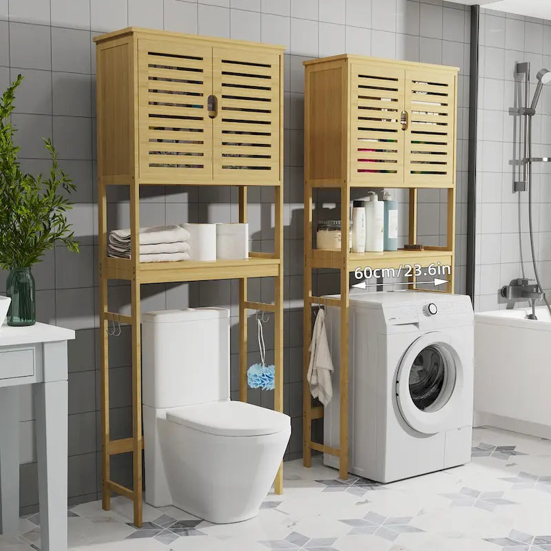 Armario organizador de baño sobre el inodoro con puertas y estantes - 25 x 10 x 69