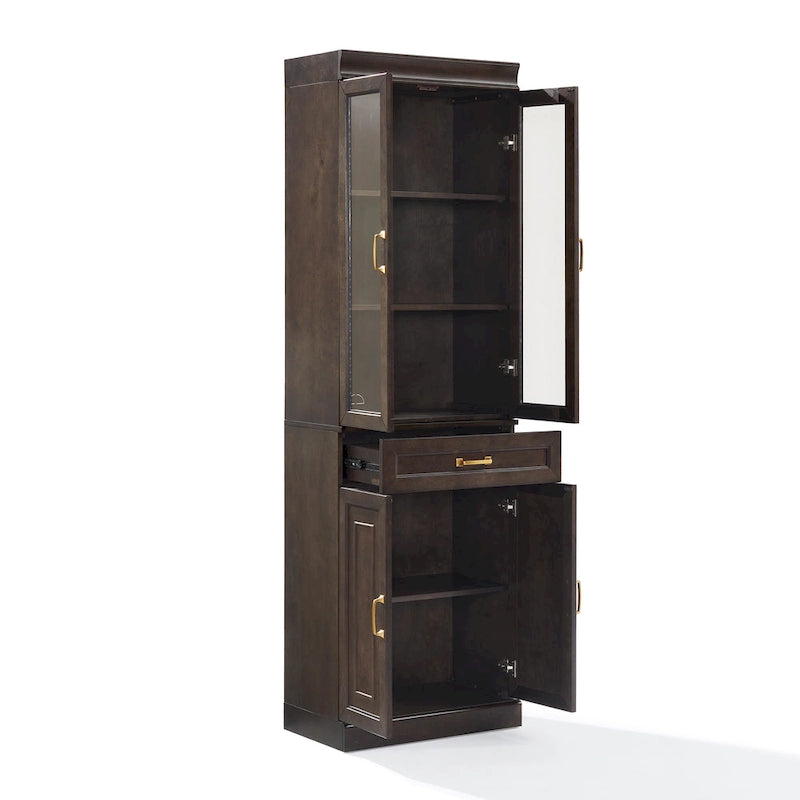Glass Door Kitchen Storage Pantry Cabinet