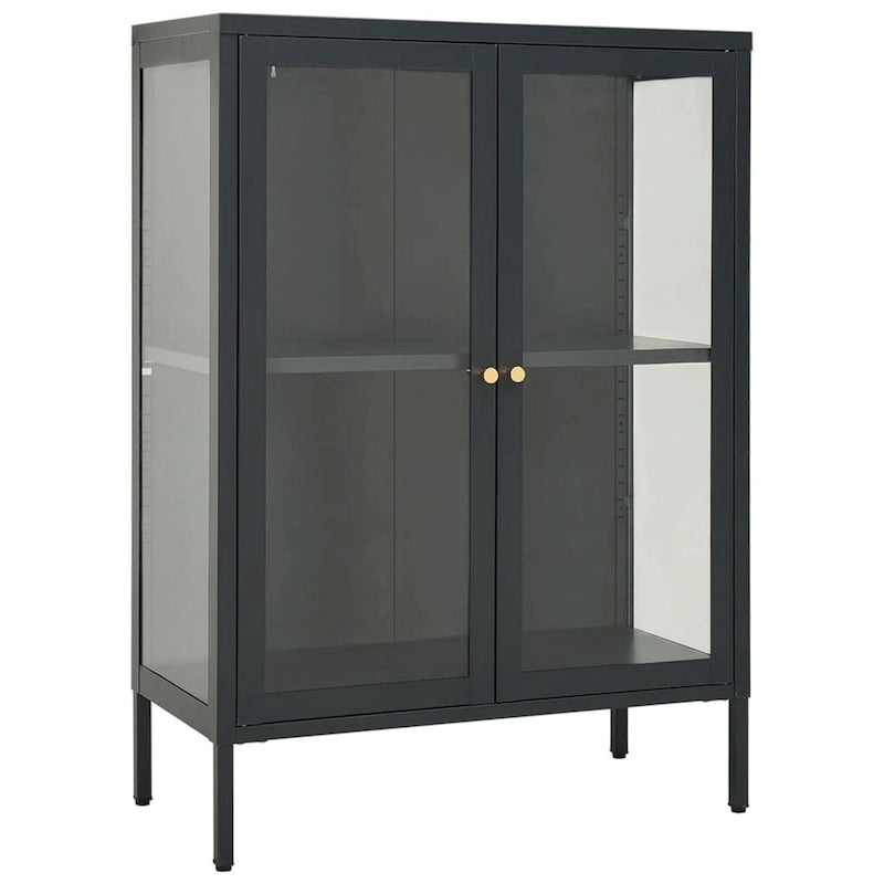 Sideboard Anthracite 29.5x13.8x41.3 Steel and Glass