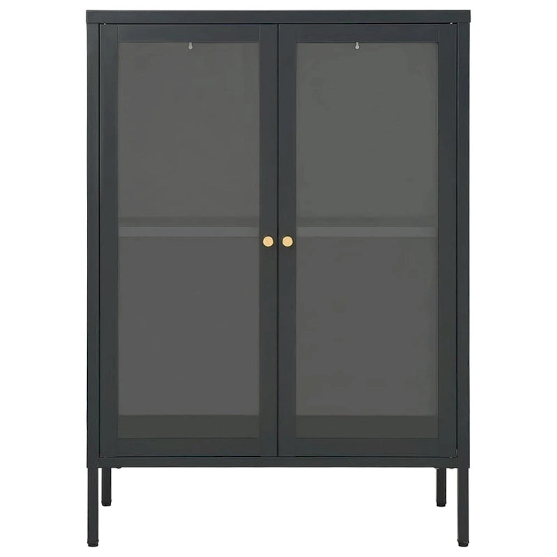 Sideboard Anthracite 29.5x13.8x41.3 Steel and Glass