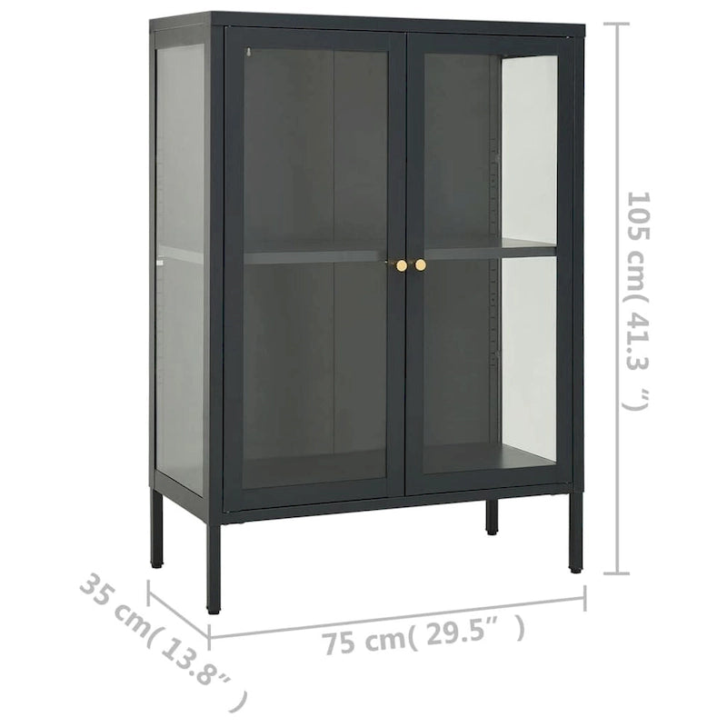 Sideboard Anthracite 29.5x13.8x41.3 Steel and Glass