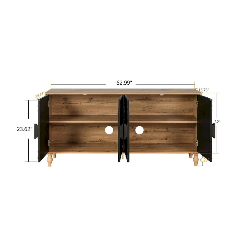 Sideboards mit geschnitztem symmetrischem Türdesign