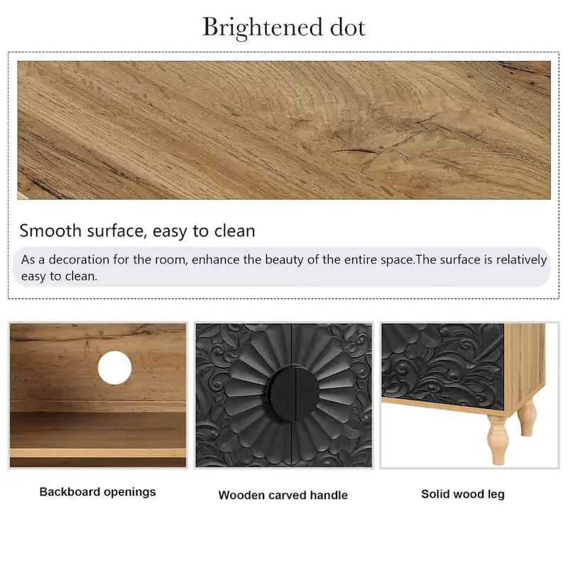 Sideboards mit geschnitztem symmetrischem Türdesign