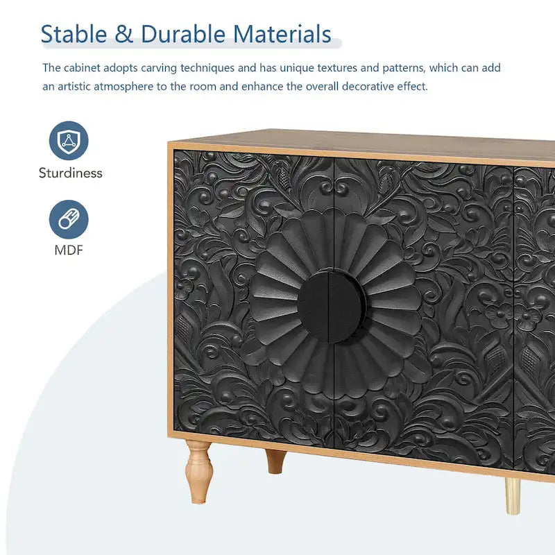 Sideboards mit geschnitztem symmetrischem Türdesign