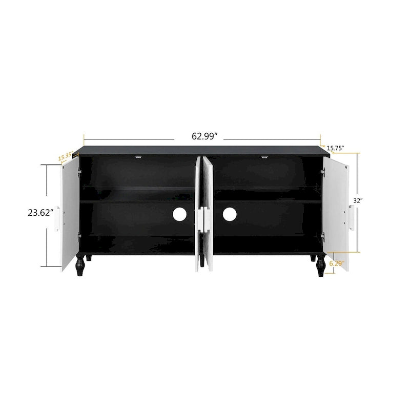 Sideboards mit geschnitztem symmetrischem Türdesign