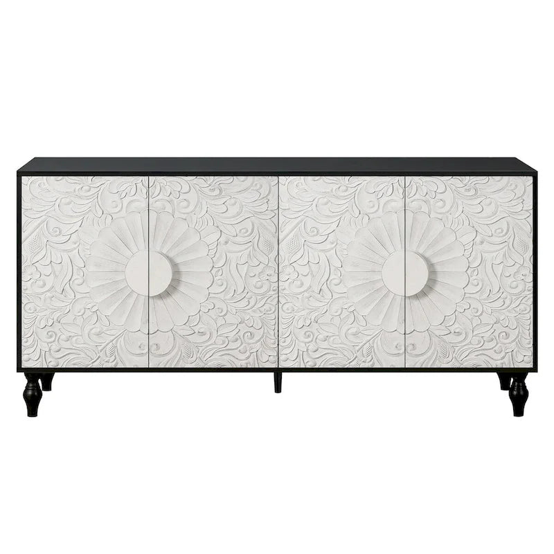 Sideboards mit geschnitztem symmetrischem Türdesign