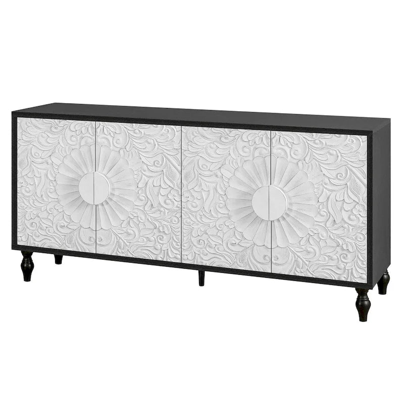 Sideboards mit geschnitztem symmetrischem Türdesign