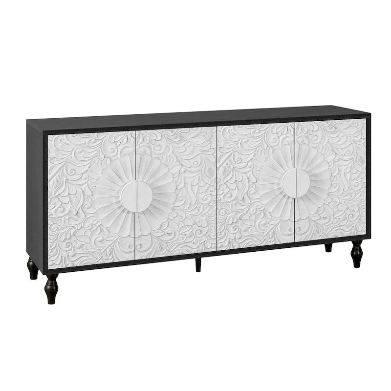 Sideboards mit geschnitztem symmetrischem Türdesign