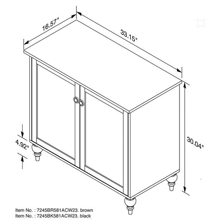 Mobiletto Newcomb in stile transizionale a 2 ante con pannelli in rattan - mobiletto contenitore in legno marrone con ripiano regolabile