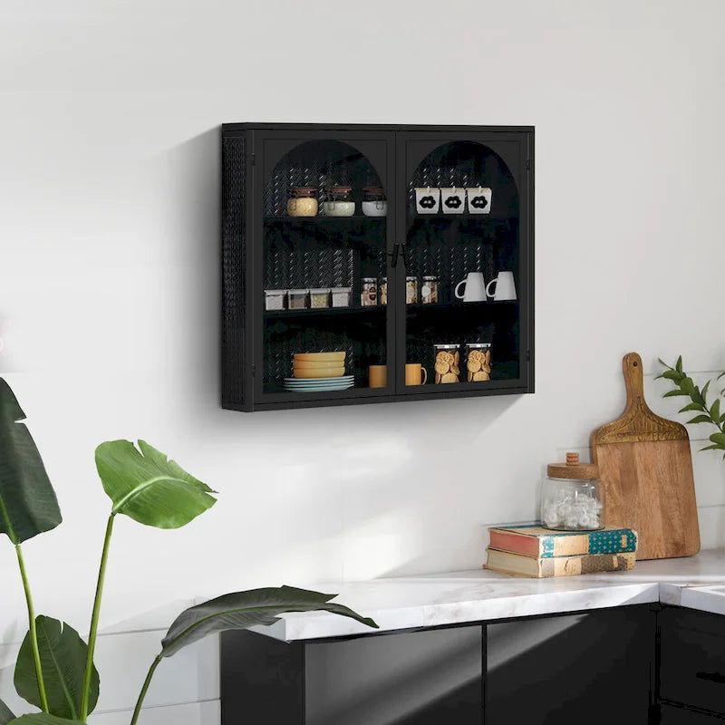 Moderner zweitüriger Wandschrank mit 27.56-Glastüren