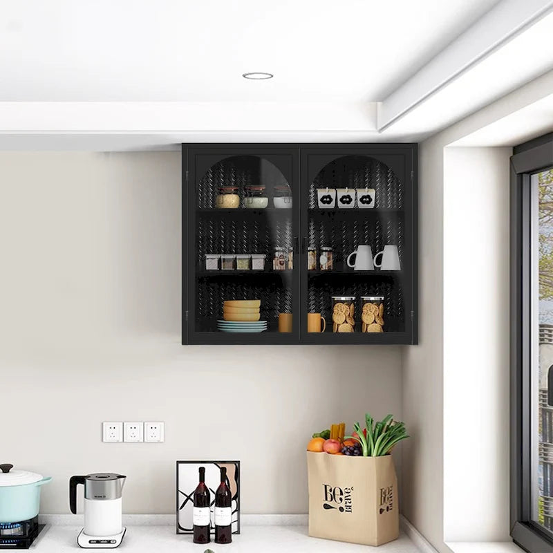 Moderner zweitüriger Wandschrank mit 27.56-Glastüren