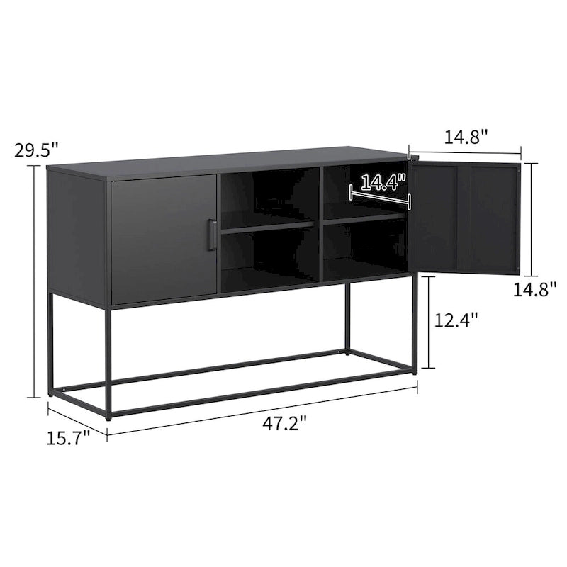 Sideboard buffet - Adjustable feet, anti-tilt device,elegant handle,silent magnetic closure and eco-friendly finish