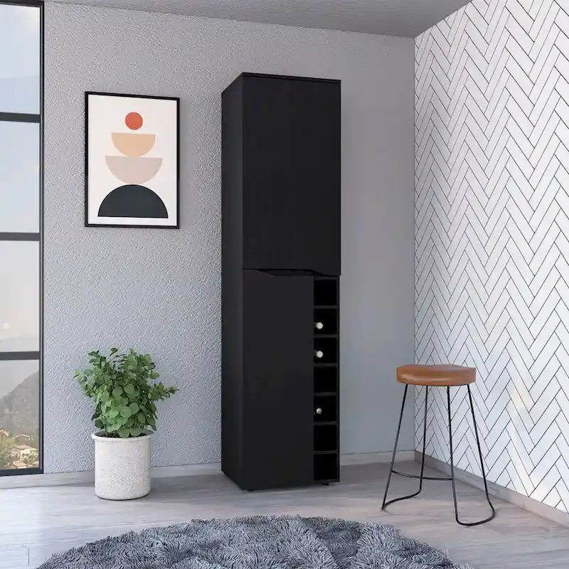 Tall Cabinet for Living Room,Apartment, Bedroom, Black