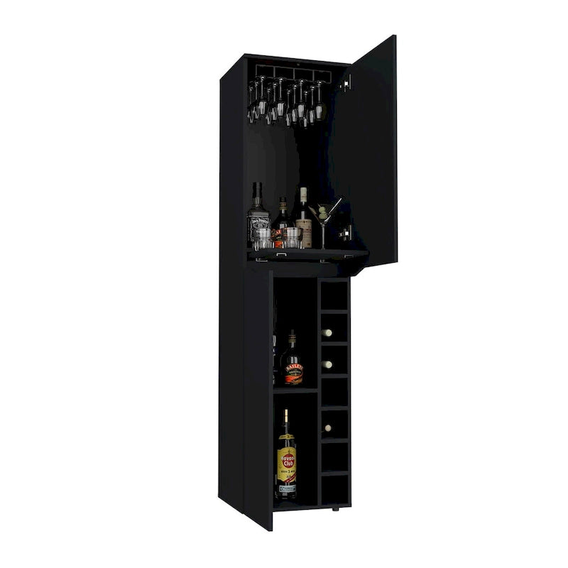 Hoher Schrank für Wohnzimmer, Apartment, Schlafzimmer, Schwarz