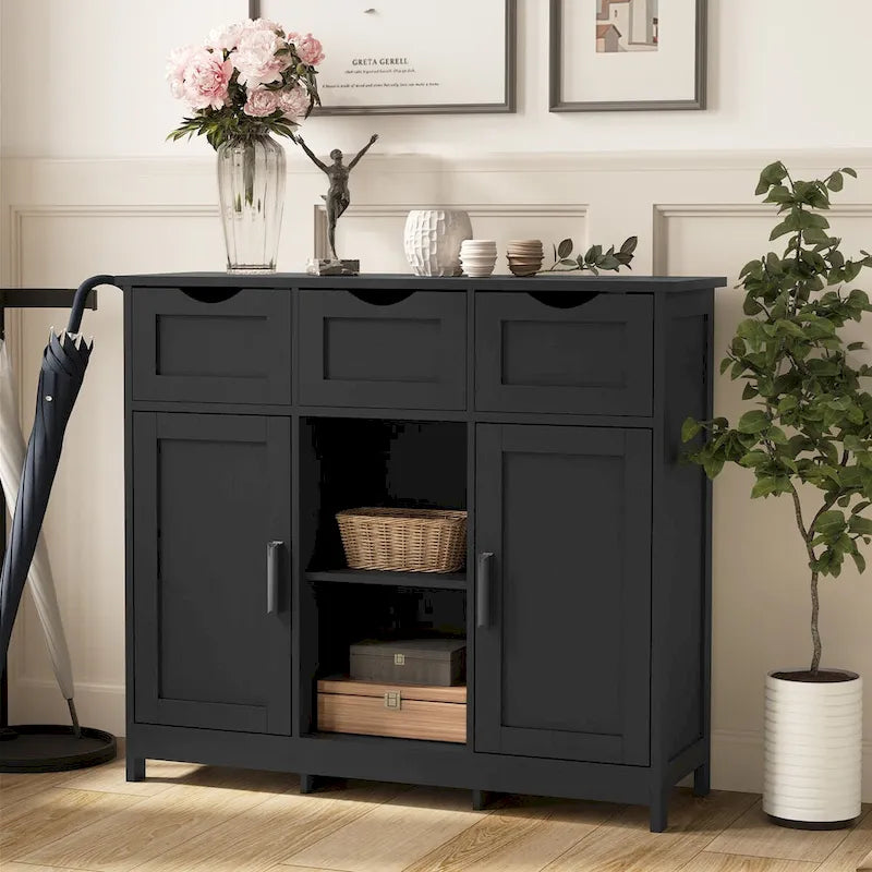 35.4 Wide 3 Drawer Sideboard Buffet Cabinet