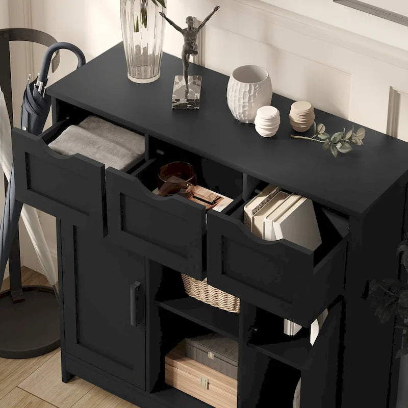 35.4 Wide 3 Drawer Sideboard Buffet Cabinet