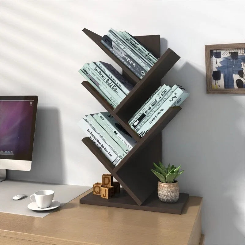 3-stufiges Tisch-Bücherregal mit offenen Regalen – Organizer aus MDF-Holz für Schreibtisch, Tisch und Büro, platzsparendes Design