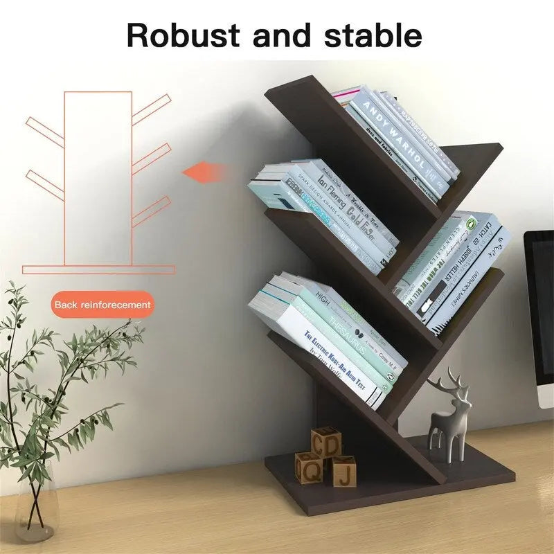 3-stufiges Tisch-Bücherregal mit offenen Regalen – Organizer aus MDF-Holz für Schreibtisch, Tisch und Büro, platzsparendes Design