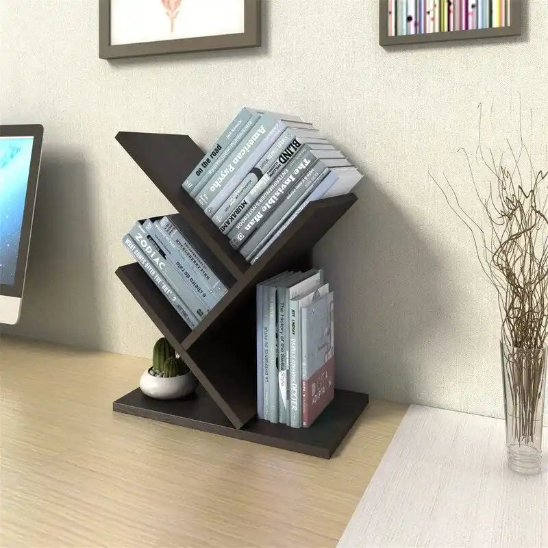 3-stufiges Tisch-Bücherregal mit offenen Regalen – Organizer aus MDF-Holz für Schreibtisch, Tisch und Büro, platzsparendes Design