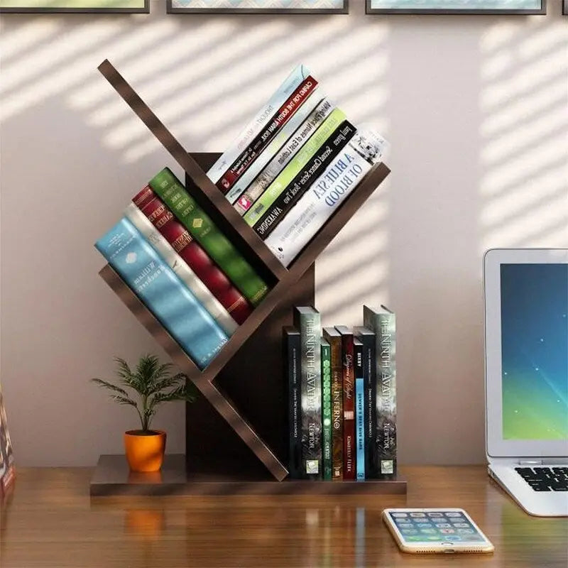 3-stufiges Tisch-Bücherregal mit offenen Regalen – Organizer aus MDF-Holz für Schreibtisch, Tisch und Büro, platzsparendes Design