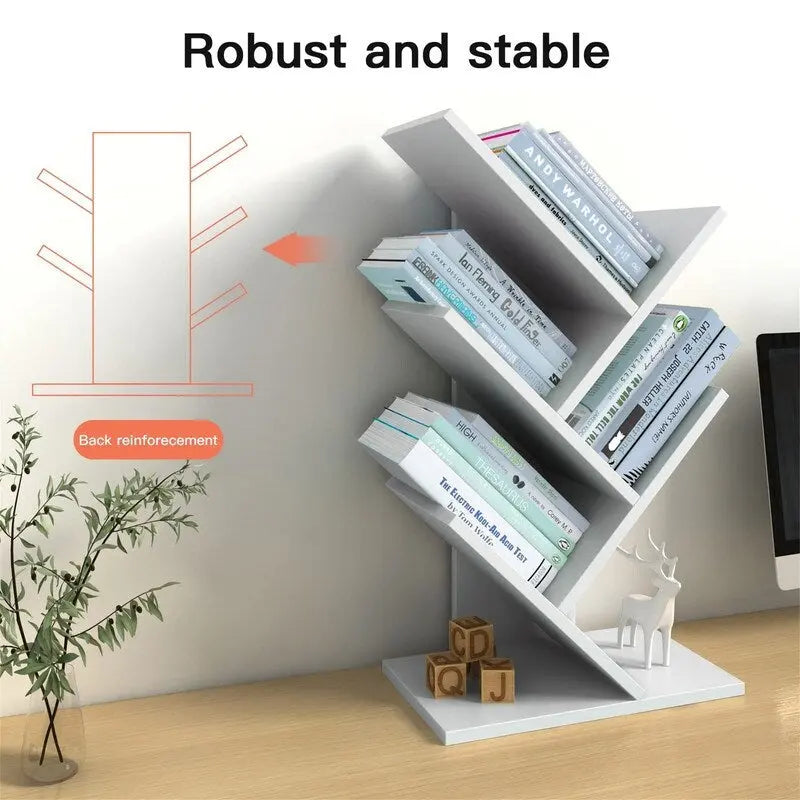 3-stufiges Tisch-Bücherregal mit offenen Regalen – Organizer aus MDF-Holz für Schreibtisch, Tisch und Büro, platzsparendes Design