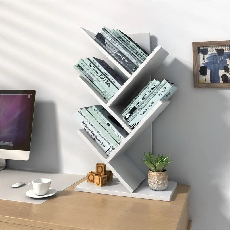 3-stufiges Tisch-Bücherregal mit offenen Regalen – Organizer aus MDF-Holz für Schreibtisch, Tisch und Büro, platzsparendes Design