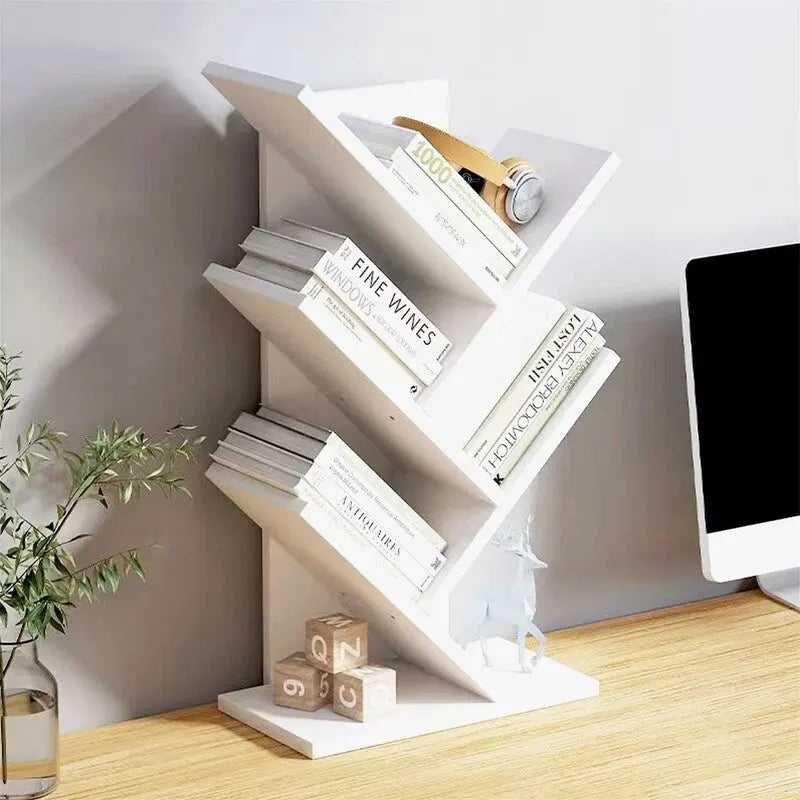 3-stufiges Tisch-Bücherregal mit offenen Regalen – Organizer aus MDF-Holz für Schreibtisch, Tisch und Büro, platzsparendes Design