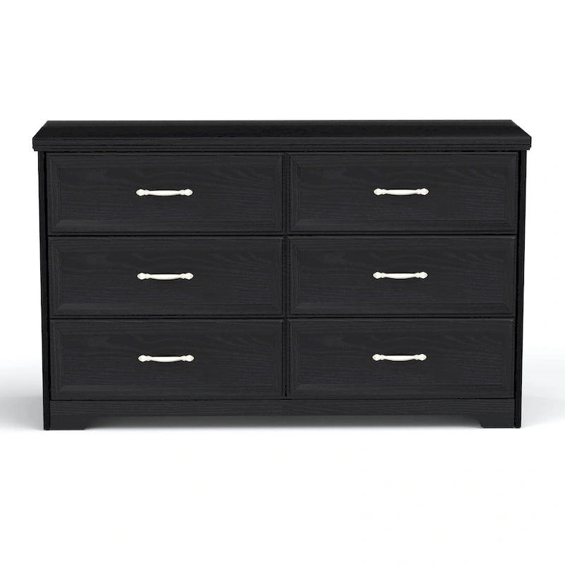 Commode moderne à 3 tiroirs pour chambre avec meuble à 6 tiroirs, organiseur de vêtements - poignées en métal pour salon, chambre