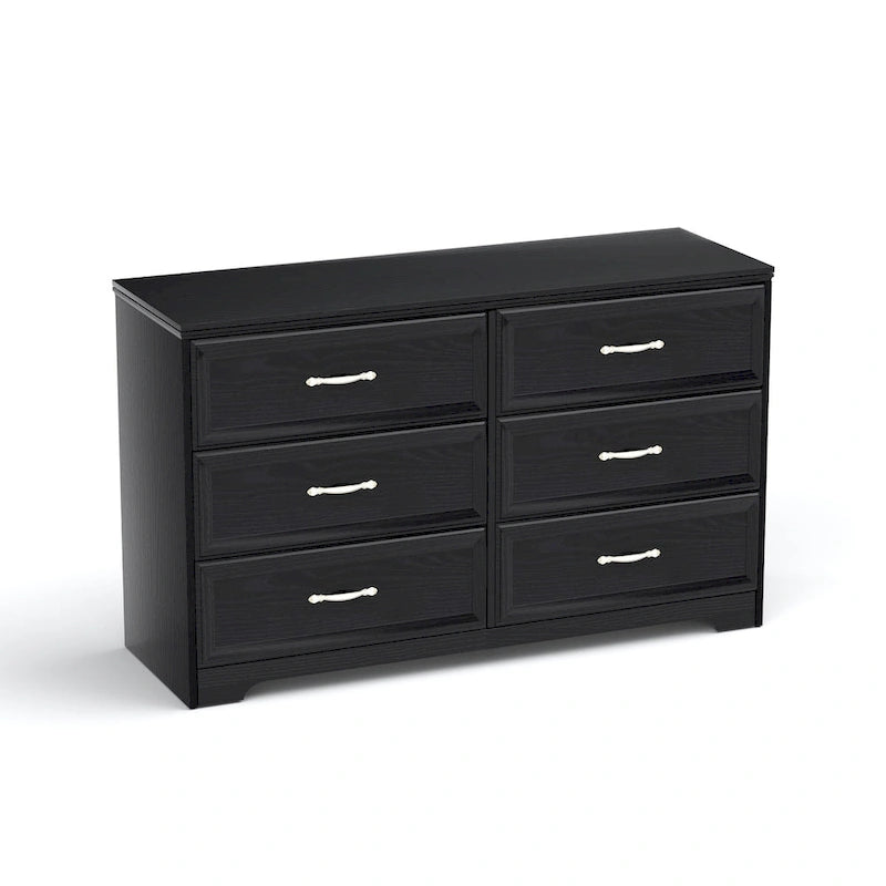 Commode moderne à 3 tiroirs pour chambre avec meuble à 6 tiroirs, organiseur de vêtements - poignées en métal pour salon, chambre