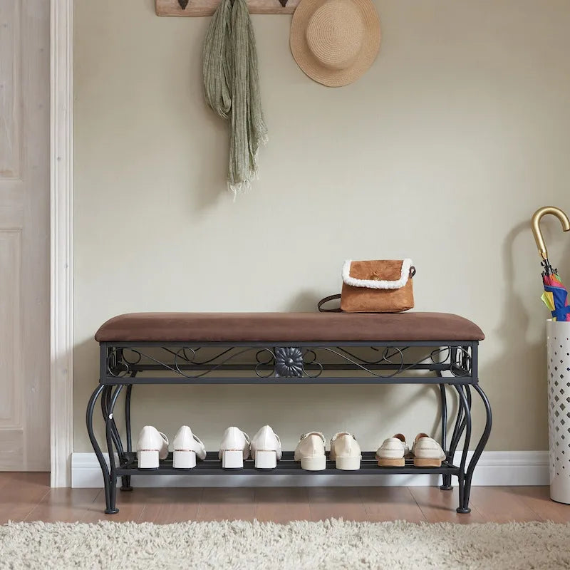Shoe Rack Bench for Entryway Industrial Bench Entryway Bench Multipurpose Entryway - 39.37L * 14.96W * 20.47H