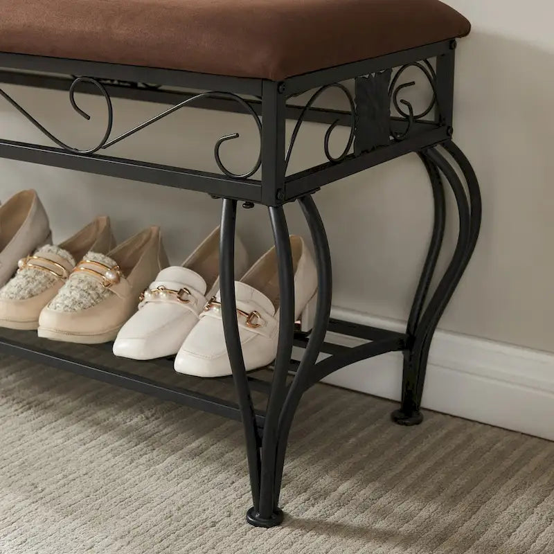 Shoe Rack Bench for Entryway Industrial Bench Entryway Bench Multipurpose Entryway - 39.37L * 14.96W * 20.47H