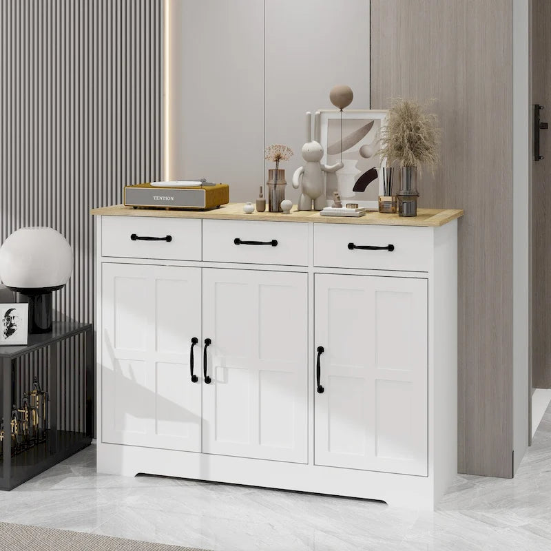 Farmhouse Sideboard with 3 Drawers and 3 Doors