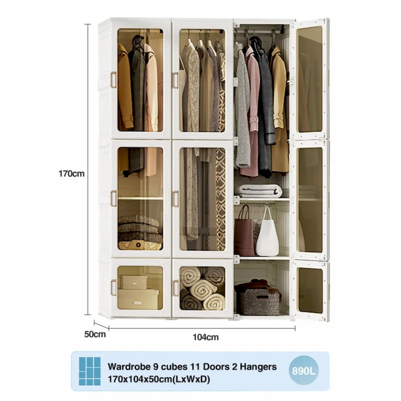 Portable Wardrobe Closets Bedroom,Storage Organizer, Clothes Dresser, Closet Storage Organizer