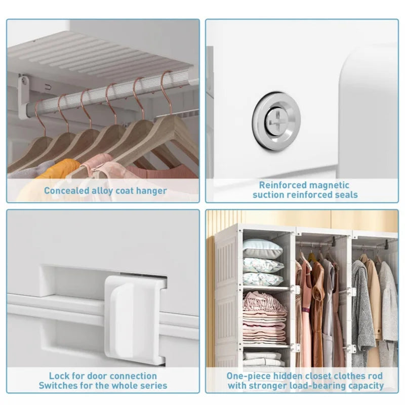 Portable Wardrobe Closets Bedroom,Storage Organizer, Clothes Dresser, Closet Storage Organizer