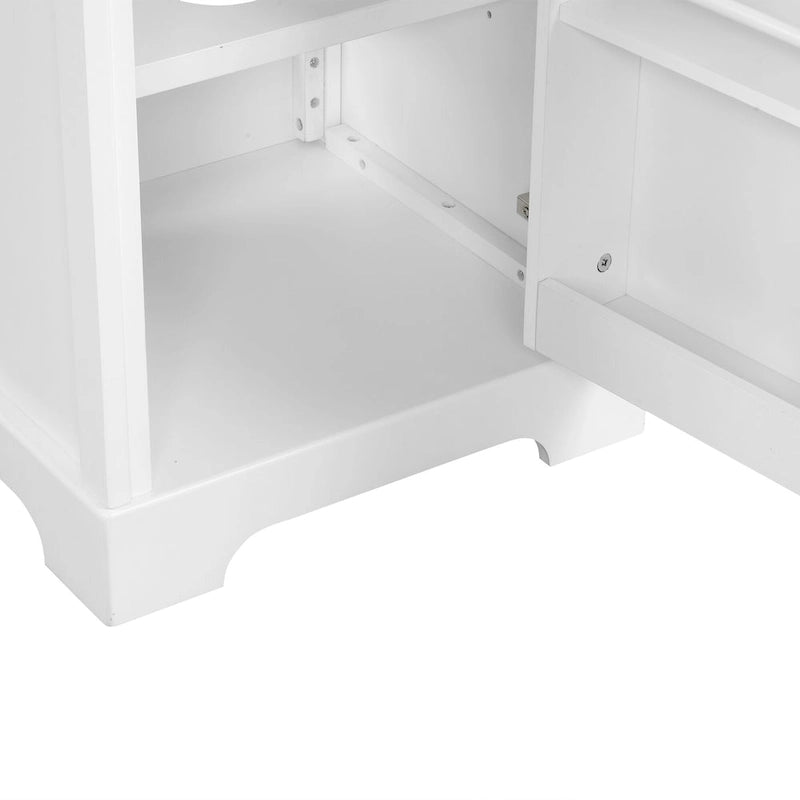 20 Tocador de baño con lavabo, armario de baño con puerta de cierre suave, estante de almacenamiento y balda ajustable, blanco