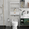 Mobiletto portaoggetti bianco sopra il WC con un cassetto e 2 ripiani, salvaspazio, scaffale da bagno