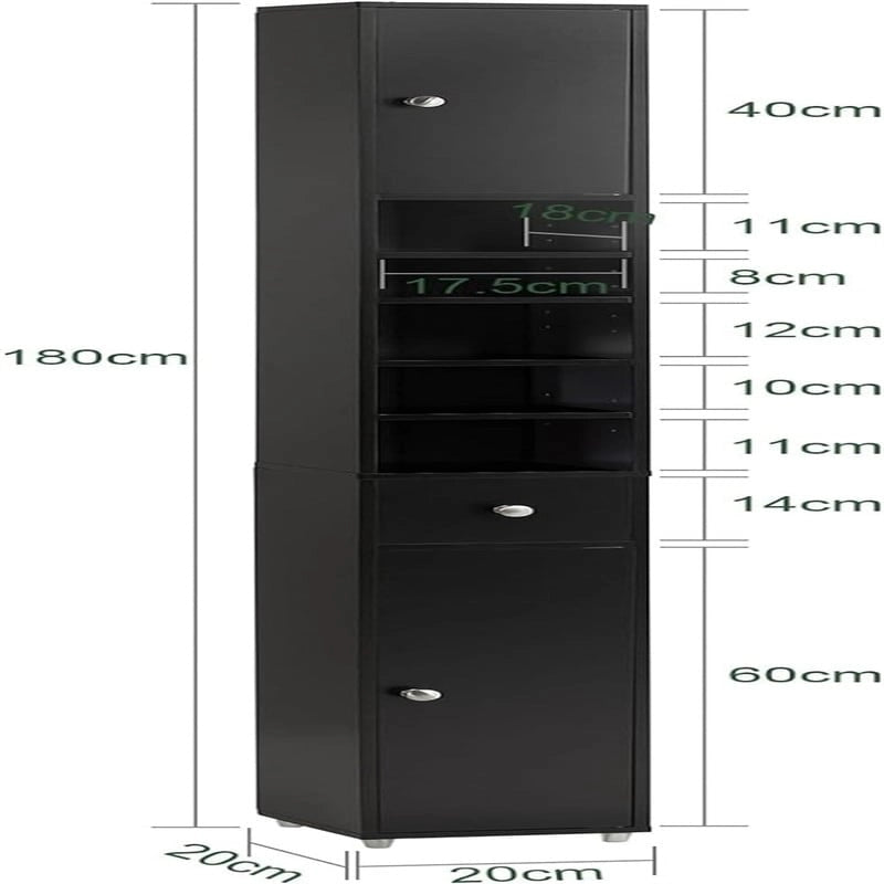 Black Bathroom Tall Cabinet - 7.87D x 7.87W x 70.87H