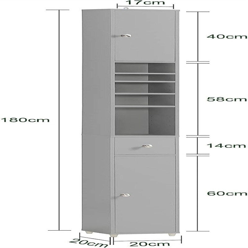 Black Bathroom Tall Cabinet - 7.87D x 7.87W x 70.87H