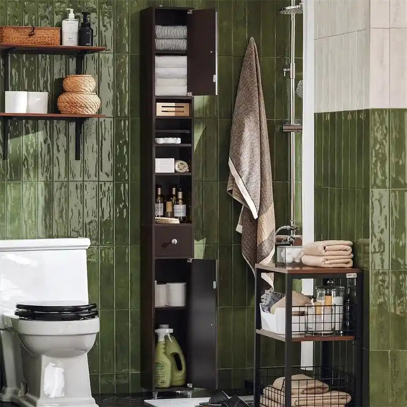 Black Bathroom Tall Cabinet - 7.87D x 7.87W x 70.87H
